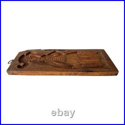 Antique Springerle Folk Art Figural Hand-Carved Wooden Cookie Mold Antique Springerle Folk Art Figural Hand-Carved Wooden Cookie Mold