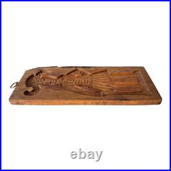 Antique Springerle Folk Art Figural Hand-Carved Wooden Cookie Mold Antique Springerle Folk Art Figural Hand-Carved Wooden Cookie Mold