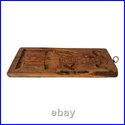 Antique Springerle Folk Art Figural Hand-Carved Wooden Cookie Mold Antique Springerle Folk Art Figural Hand-Carved Wooden Cookie Mold