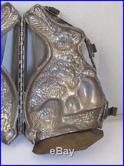 Antique Standing Rabbit Holding a Basket of Eggs Chocolate Mold