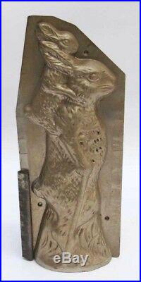 Antique Standing Rabbit with Piggy-Back Small Rabbit on Back Chocolate Mold 13.5