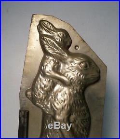 Antique Standing Rabbit with Piggy-Back Small Rabbit on Back Chocolate Mold 13.5