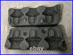 Antique Thomas Mills & Bro Cast Handled Basket Candy Chocolate Mold #50