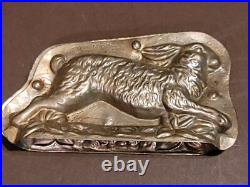 Antique Tin Anton Reiche Rabbit in Grass Chocolate Candy Mold High Detail Design