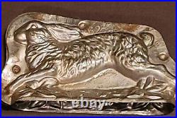 Antique Tin Anton Reiche Rabbit in Grass Chocolate Candy Mold High Detail Design