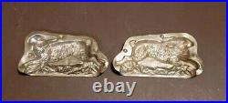 Antique Tin Anton Reiche Rabbit in Grass Chocolate Candy Mold High Detail Design