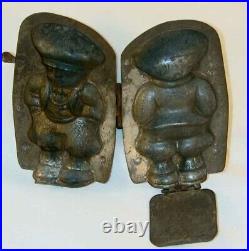 Antique Tin Candy Mold Little Boy Baggy Pants Jacket Tie & Hat Dresden Germany