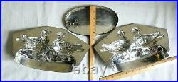 Antique Tin Chocolate Mold French Love Birds Sommet -3 pieces 1 Lb. 8 x 6