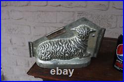 Antique Tin Lamb god communion Chocolate mold form bakery dutch 1921