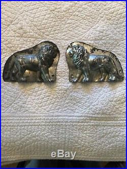 Antique Tin Metal Lion Chocolate Mold (Complete with Both Sides & 2 Clamps)