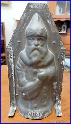 Antique Tin Santa Belsnickel Christmas Chocolate Mold