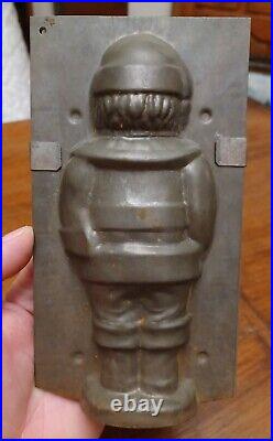 Antique Tin Santa Belsnickel Christmas Chocolate Mold 7 1/8 Tall