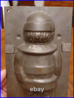 Antique Tin Santa Belsnickel Christmas Chocolate Mold 7 1/8 Tall