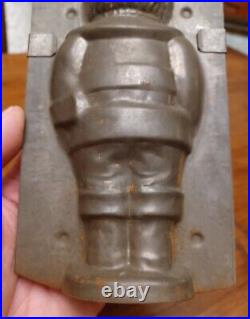 Antique Tin Santa Belsnickel Christmas Chocolate Mold 7 1/8 Tall