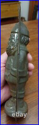 Antique Tin Santa Belsnickel Christmas Chocolate Mold 7 1/8 Tall