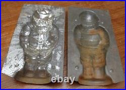 Antique Tin Santa Belsnickel Christmas Chocolate Mold 7 1/8 Tall