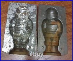 Antique Tin Santa Belsnickel Christmas Chocolate Mold 7 1/8 Tall