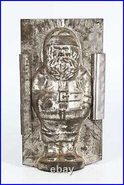 Antique Tin Santa Claus Chocolate Mold, Santa is 7 Tall