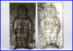 Antique Tin Santa Claus Chocolate Mold, Santa is 7 Tall