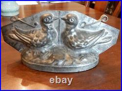 Antique Two Love Doves Chocolate Mold Pre-WWII