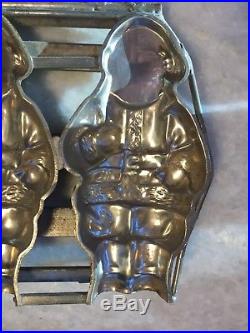 Antique, USA Made, Chocolate Santa (3) Metal Mold by TC WEYGANDT Co of NY 399