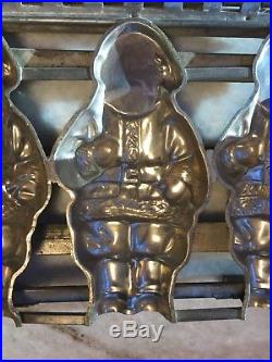 Antique, USA Made, Chocolate Santa (3) Metal Mold by TC WEYGANDT Co of NY 399