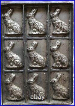 Antique VTG Chocolate Candy Metal Mold Easter Bunny Rabbit