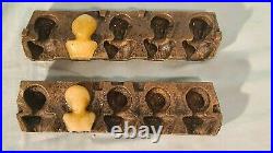 Antique Victorian Woman Bust Wax or Chocolate Mold, Cast Iron, 278