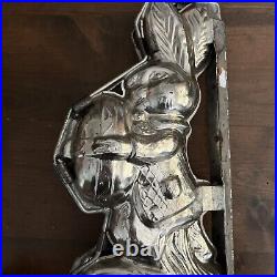 Antique / Vintage 11 inch Easter Bunny Rabbit Holding Egg Chocolate Mold