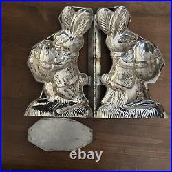 Antique / Vintage 11 inch Easter Bunny Rabbit Holding Egg Chocolate Mold