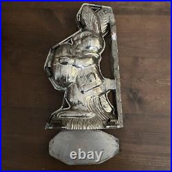 Antique / Vintage 11 inch Easter Bunny Rabbit Holding Egg Chocolate Mold