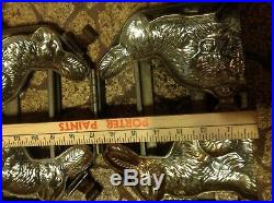 Antique Vintage 2 Chocolate Mold Bunny Rabbit Easter 7 Tall Hinged Candy
