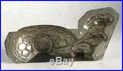 Antique Vintage 4 1/4 Bunny pulling Egg Cart Easter Chocolate Candy Mold