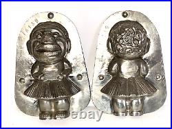 Antique Vintage AFRICAN WOMAN IN GRASS SkIRT COSTUME CHOCOLATE MOLD. RARE RARE