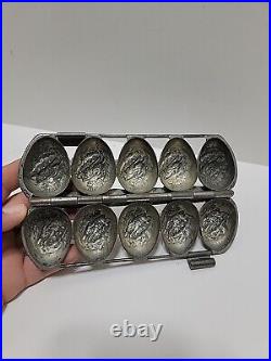 Antique Vintage Anton Reiche Easter Egg Hinged Chocolate Mold Running Bunny