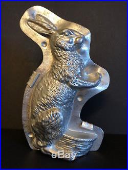 Antique Vintage BUNNY RABBIT CHOCOLATE MOLD. Signed ANTON REICHE. 12 tall