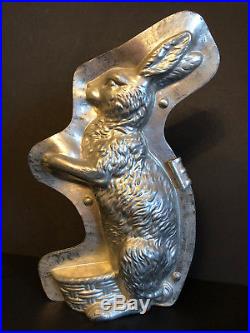 Antique Vintage BUNNY RABBIT CHOCOLATE MOLD. Signed ANTON REICHE. 12 tall