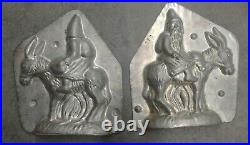 Antique Vintage Belsnickel SANTA ON DONKEY CHOCOLATE MOLD Mould 6.25 Tall