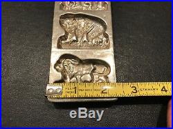 Antique Vintage CHOCOLATE Candy Mold Lion Buffalo Elephant Bear Zoo NICE Marked