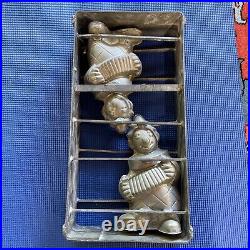 Antique Vintage CLOWN PLAYING ACCORDIAN CHOCOLATE MOLD Double Mold Heavy