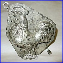 Antique Vintage Chocolate Metal Mold Chicken 8 Rooster Country Farmhouse Decor