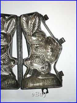 Antique Vintage Chocolate Metal Mold Rabbit HUGE Prim Country Farmhouse Decor