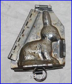 Antique Vintage Chocolate Metal Mold Rabbit Old Rare Tin Candy Mould Hornlein
