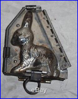Antique Vintage Chocolate Metal Mold Rabbit Old Rare Tin Candy Mould Hornlein