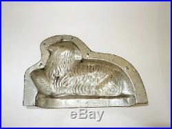 Antique Vintage Chocolate Metal Mold Sheep Large Lamb 6 x 9 Prim French Country