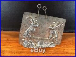 Antique Vintage Chocolate Mold #3087 Two Rabbits Bunnies on Seesaw