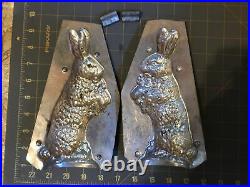 Antique Vintage Chocolate Mold Rabbit Eating Carrot