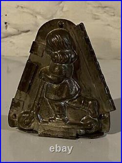 Antique Vintage Chocolate Mold Ringers Anton Reiche Girl Scooter RARE