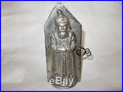 Antique Vintage Chocolate Tin Metal Mold Santa Belsnickle Old Father Christmas