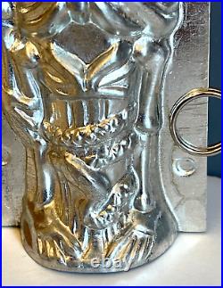 Antique Vintage Halloween Skeleton With Snake Chocolate Mold